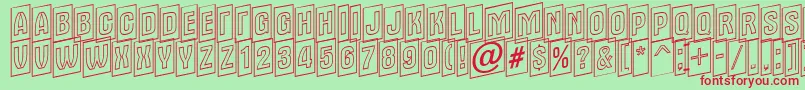 Alter15-fontti – punaiset fontit vihreällä taustalla
