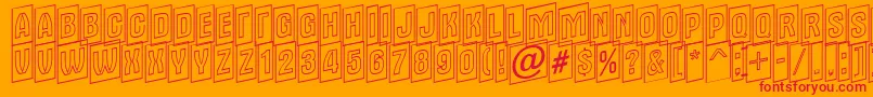 フォントAlter15 – オレンジの背景に赤い文字