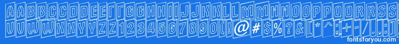 Alter15-fontti – valkoiset fontit sinisellä taustalla