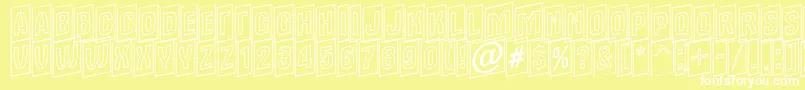 Alter15-fontti – valkoiset fontit keltaisella taustalla