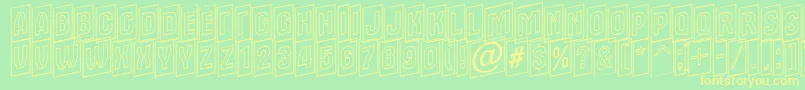 Alter15-fontti – keltaiset fontit vihreällä taustalla