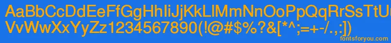 フォントInuktitutsskBold – オレンジ色の文字が青い背景にあります。