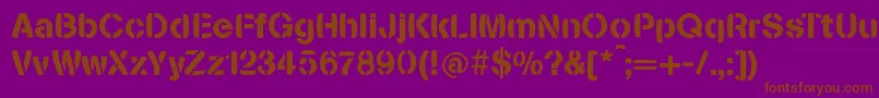 StenciliaBold Font – Brown Fonts on Purple Background