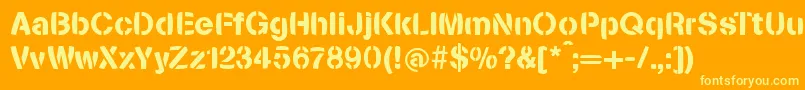 StenciliaBold Font – Yellow Fonts on Orange Background