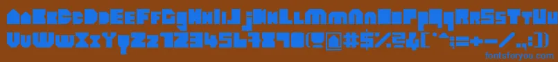 HeavyloudedgeLine Font – Blue Fonts on Brown Background