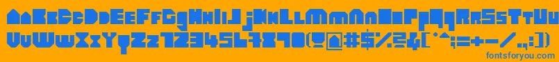 HeavyloudedgeLine Font – Blue Fonts on Orange Background