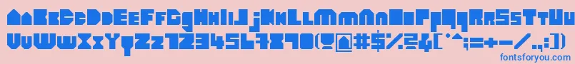 HeavyloudedgeLine Font – Blue Fonts on Pink Background