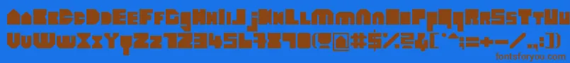 HeavyloudedgeLine Font – Brown Fonts on Blue Background