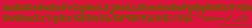 HeavyloudedgeLine-Schriftart – Braune Schriften auf rotem Hintergrund