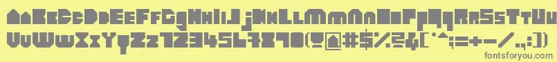 HeavyloudedgeLine-fontti – harmaat kirjasimet keltaisella taustalla