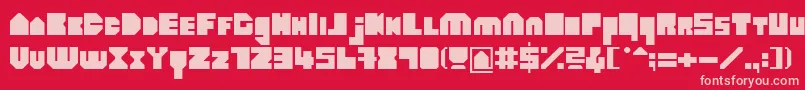HeavyloudedgeLine-fontti – vaaleanpunaiset fontit punaisella taustalla