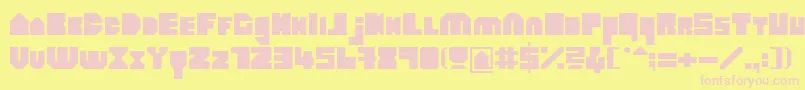 HeavyloudedgeLine Font – Pink Fonts on Yellow Background