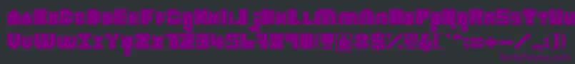 HeavyloudedgeLine-fontti – violetit fontit mustalla taustalla