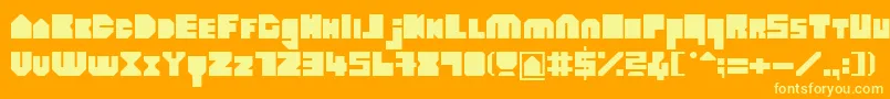 HeavyloudedgeLine Font – Yellow Fonts on Orange Background