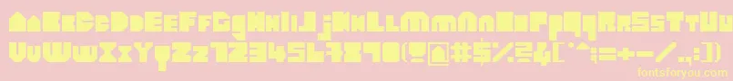 HeavyloudedgeLine-fontti – keltaiset fontit vaaleanpunaisella taustalla