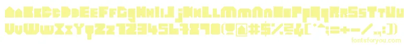 HeavyloudedgeLine-Schriftart – Gelbe Schriften auf weißem Hintergrund