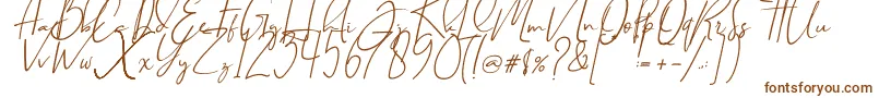 BrilliantSignature1Slant-Schriftart – Braune Schriften auf weißem Hintergrund