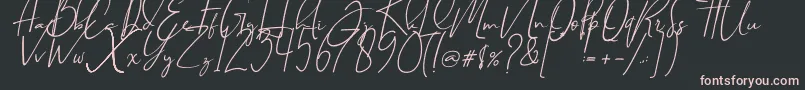 BrilliantSignature1Slant Font – Pink Fonts on Black Background