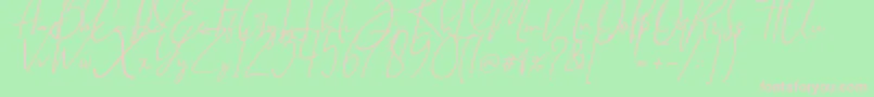 BrilliantSignature1Slant Font – Pink Fonts on Green Background