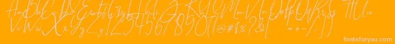 BrilliantSignature1Slant Font – Pink Fonts on Orange Background