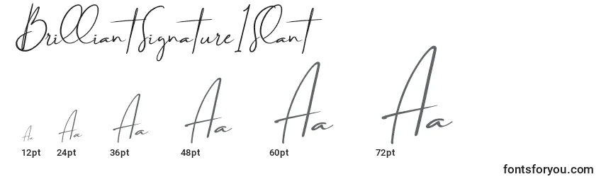 BrilliantSignature1Slant Font Sizes