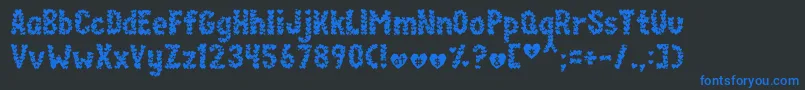 Paperhearts-Schriftart – Blaue Schriften auf schwarzem Hintergrund