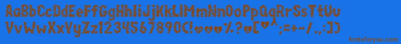 Paperhearts Font – Brown Fonts on Blue Background