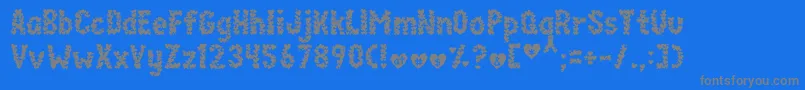 Paperhearts Font – Gray Fonts on Blue Background