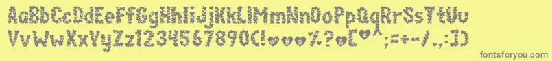 Paperhearts Font – Gray Fonts on Yellow Background