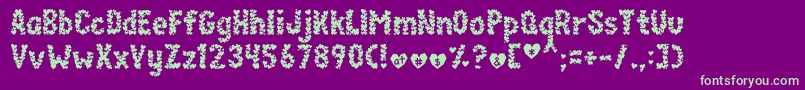 Paperhearts Font – Green Fonts on Purple Background