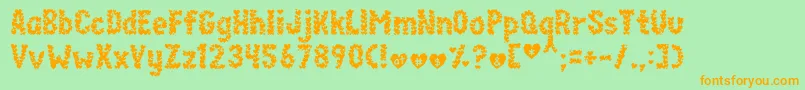 Paperhearts Font – Orange Fonts on Green Background