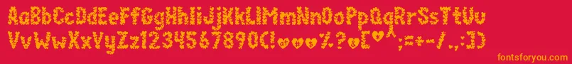 Paperhearts Font – Orange Fonts on Red Background