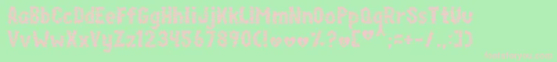 Paperhearts Font – Pink Fonts on Green Background