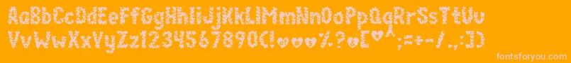 Paperhearts Font – Pink Fonts on Orange Background