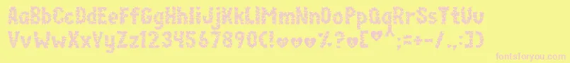 Paperhearts-fontti – vaaleanpunaiset fontit keltaisella taustalla