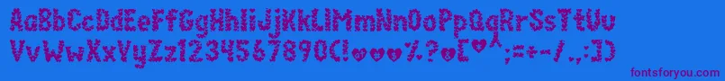 Paperhearts-Schriftart – Violette Schriften auf blauem Hintergrund