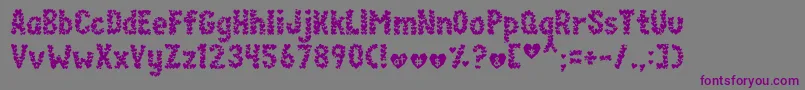 Шрифт Paperhearts – фиолетовые шрифты на сером фоне