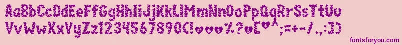 Paperhearts Font – Purple Fonts on Pink Background