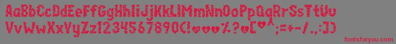 Paperhearts Font – Red Fonts on Gray Background