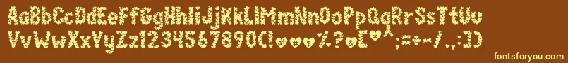 Paperhearts Font – Yellow Fonts on Brown Background