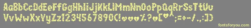 Paperhearts Font – Yellow Fonts on Gray Background