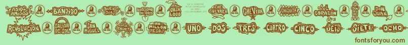 More about CheVivaBanana Font CheVivaBanana Font – Brown Fonts on Green Background