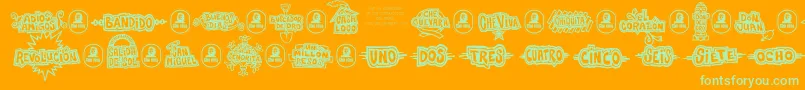 CheVivaBanana Font – Green Fonts on Orange Background