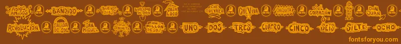 More about CheVivaBanana Font CheVivaBanana Font – Orange Fonts on Brown Background