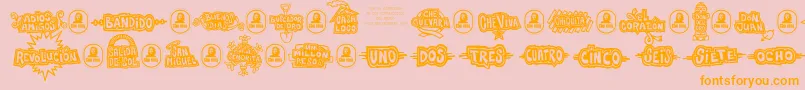 Lisätietoja CheVivaBanana-fontista CheVivaBanana-fontti – oranssit fontit vaaleanpunaisella taustalla