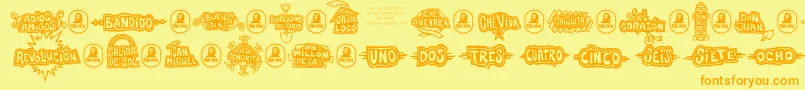 fuente CheVivaBanana – Fuentes Naranjas Sobre Fondo Amarillo