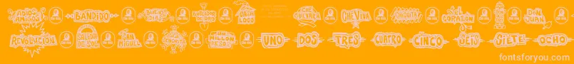 CheVivaBananaフォントについての詳細 フォントCheVivaBanana – オレンジの背景にピンクのフォント