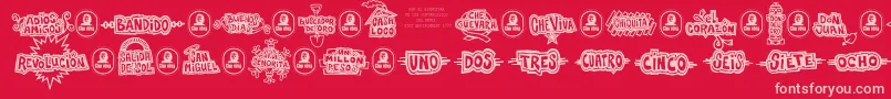 CheVivaBanana Font – Pink Fonts on Red Background