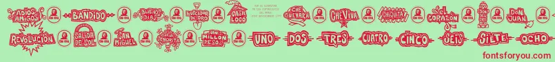 CheVivaBanana Font – Red Fonts on Green Background