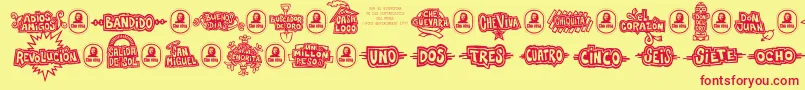 CheVivaBanana Font – Red Fonts on Yellow Background